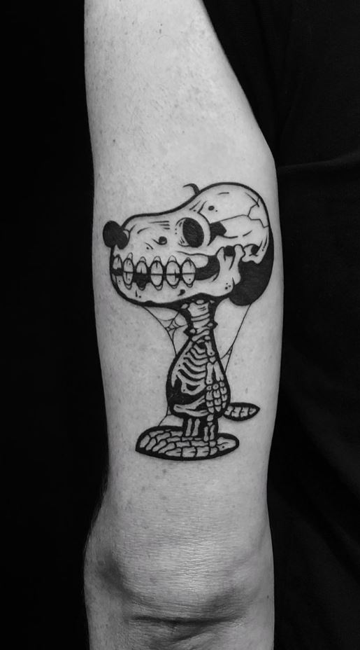 Snoopy Skeleton Tattoo