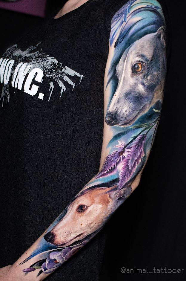 Cute Dogs Sleeve Tatto